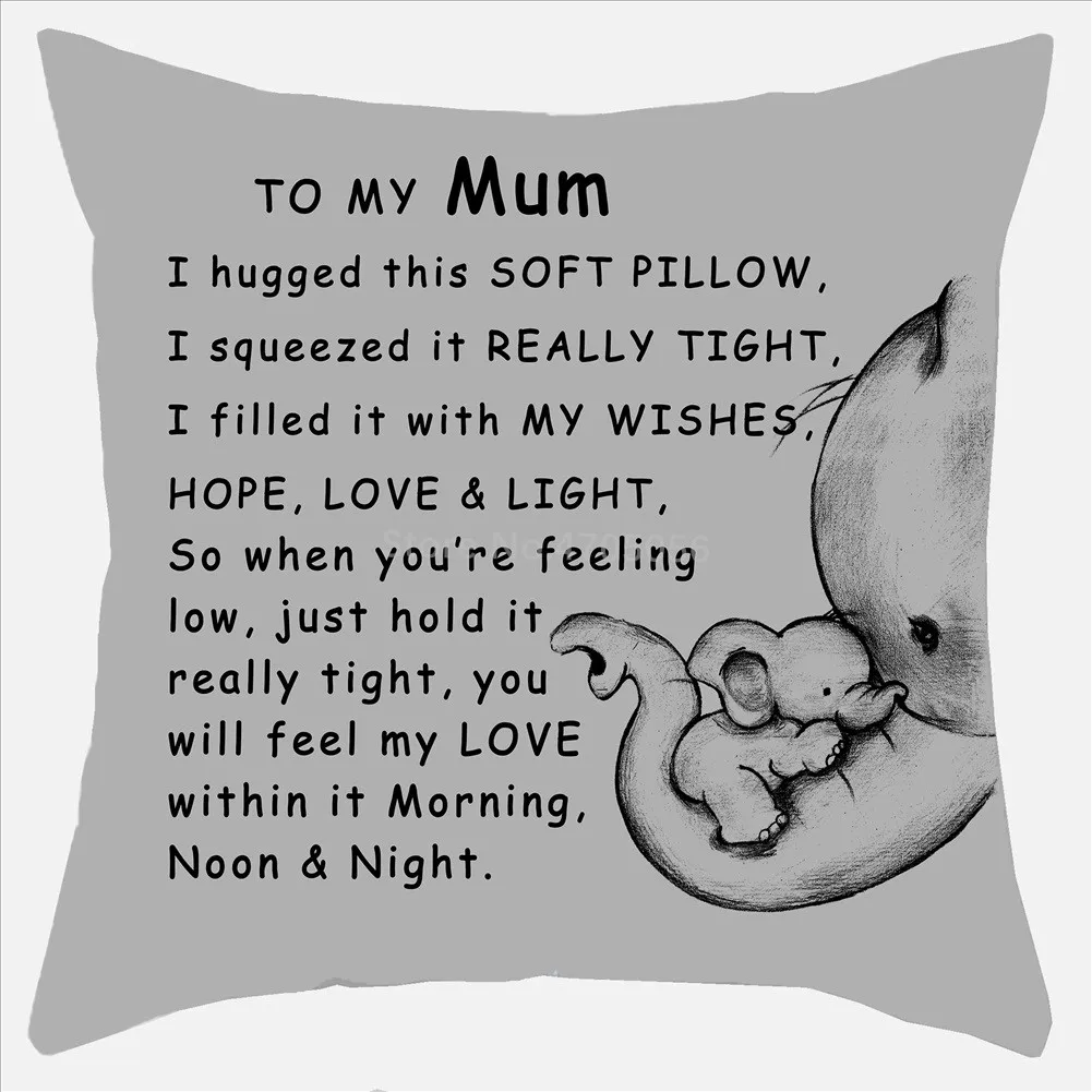 

Elephant Gifts Throw Pillow Covers Hug This Pillow Until You Can Hug Me, Auntie and Uncle Gifts Mother's Day Gift