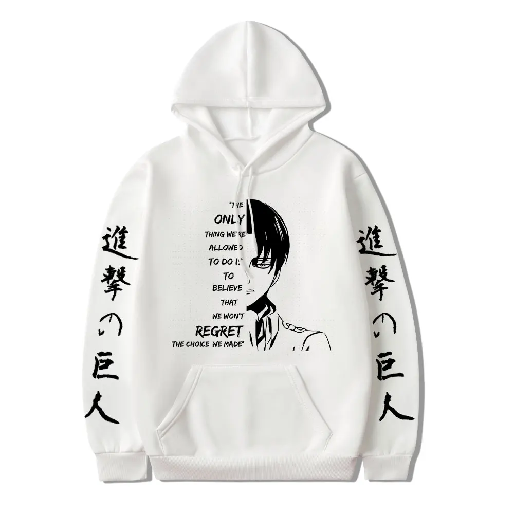 

Anime Attack on Titan Hoodie Levi Ackerman Men/Women Casual Loose Pullovers Harajuku Hooded Swearshirts Unisex Hip Hop Hoody