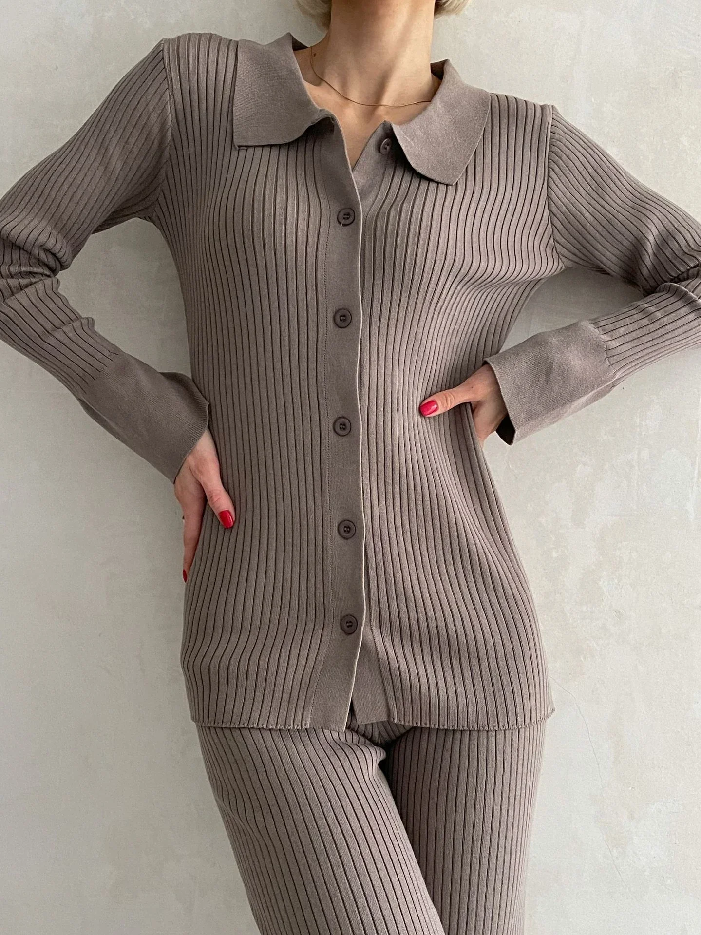 

Simple Solid Single Breasted Casual 2-Piece Set High Waist Slim Comfortable Pants Sets Elegant Two Piece Sets Womens Outifits