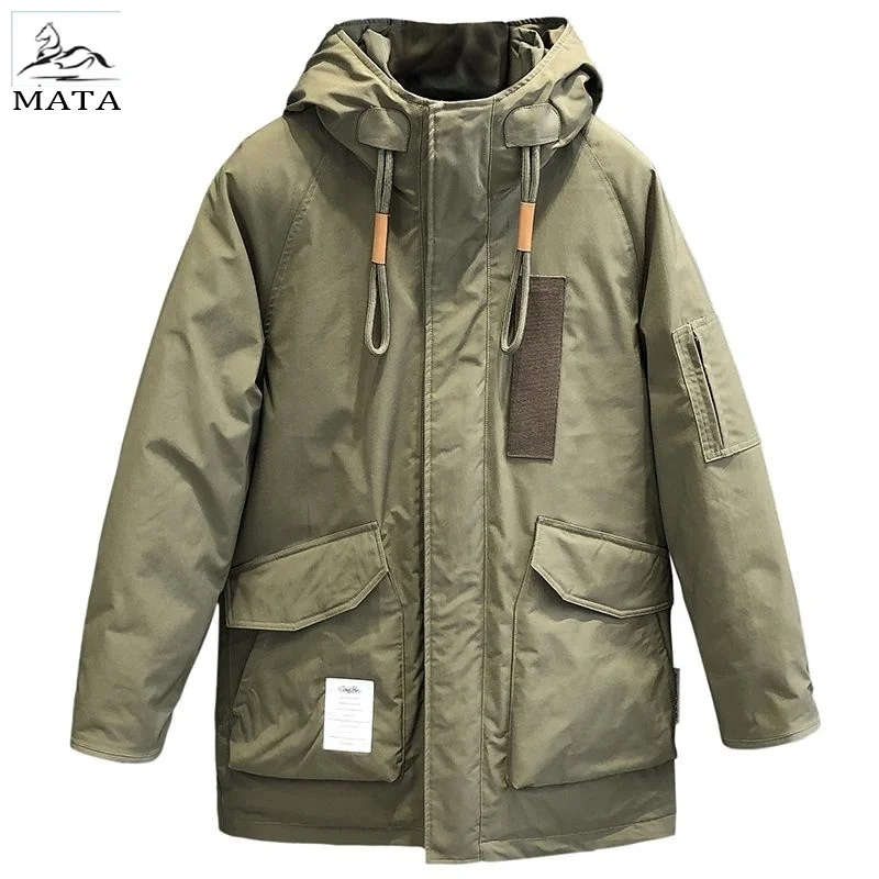 

Winter canada male Gore-tex Military Green Down Polar Jacket Medium Long Thickened Thermal Coat Warm Ski Parkas Storm Suit