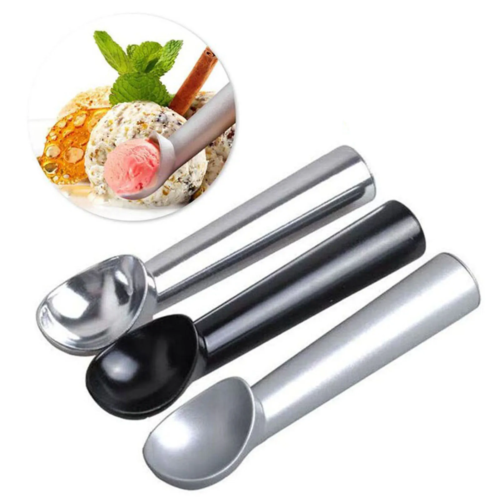 

Metal Ice Cream Spoon Portable Aluminum Alloy Non-stick Anti-feeze Ice Cream Baller Scoop Restaurant Home Ice Cream Tools
