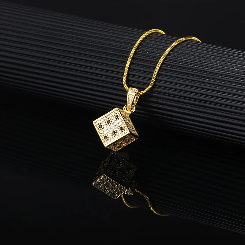 

Модная Золотая цепочка из нержавеющей стали, роскошные кубики с цирконом, подвеска, ожерелья для женщин, чокер, бижутерия для вечеринки, под...