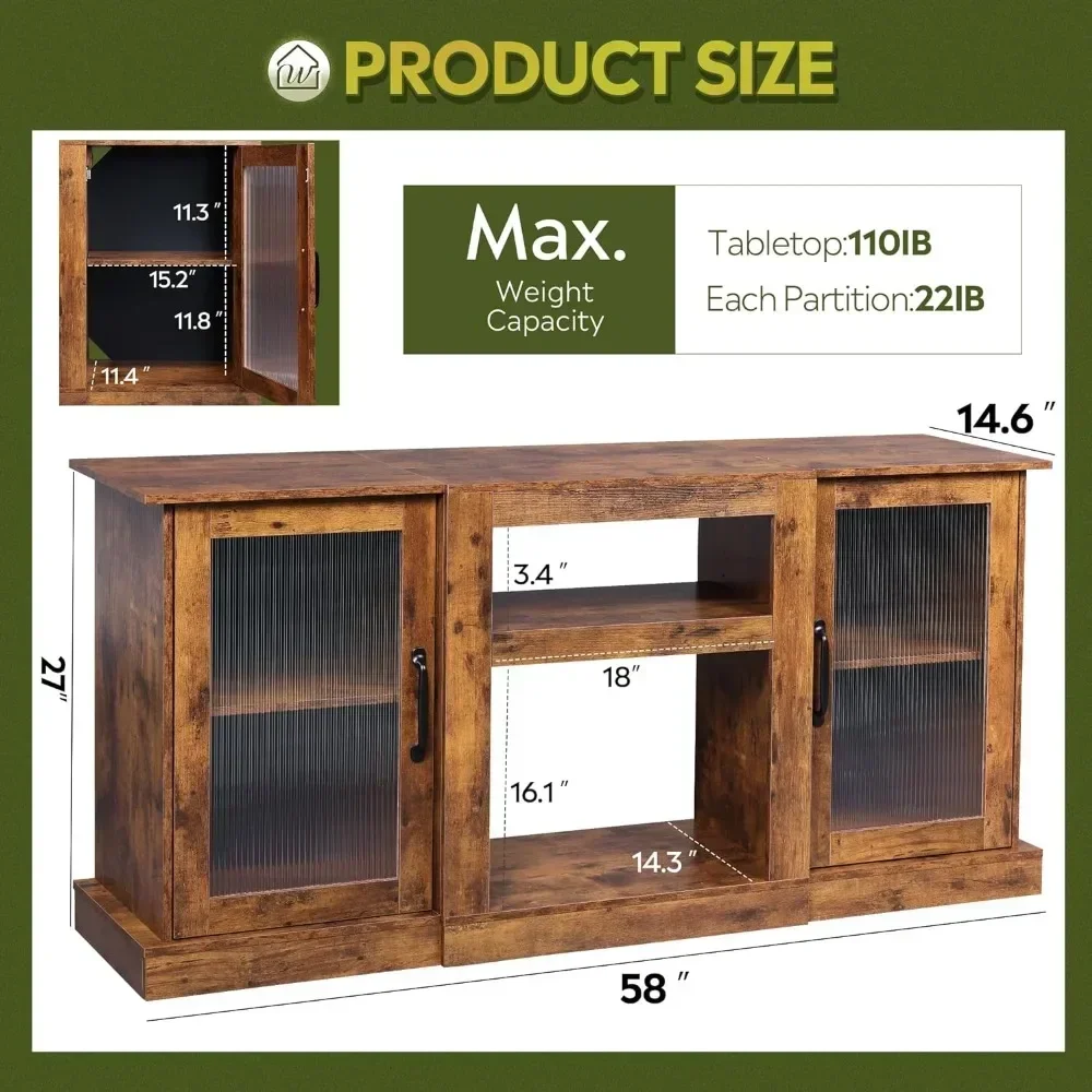 Подставка для телевизора в стиле ретро 65-дюймовых ТВ-приставок с полками