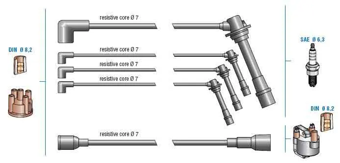 

7871-кабель свечи зажигания TK 93-97 MA.626-