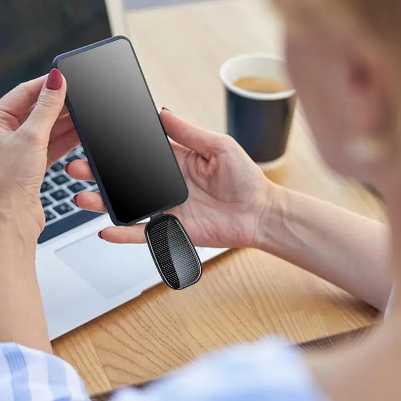 1200mAh Portable Solar Power Bank Charger Solar Keychain Mini Power Bank Outdoor Camping TYPE C Port Fast Charging Power Bank