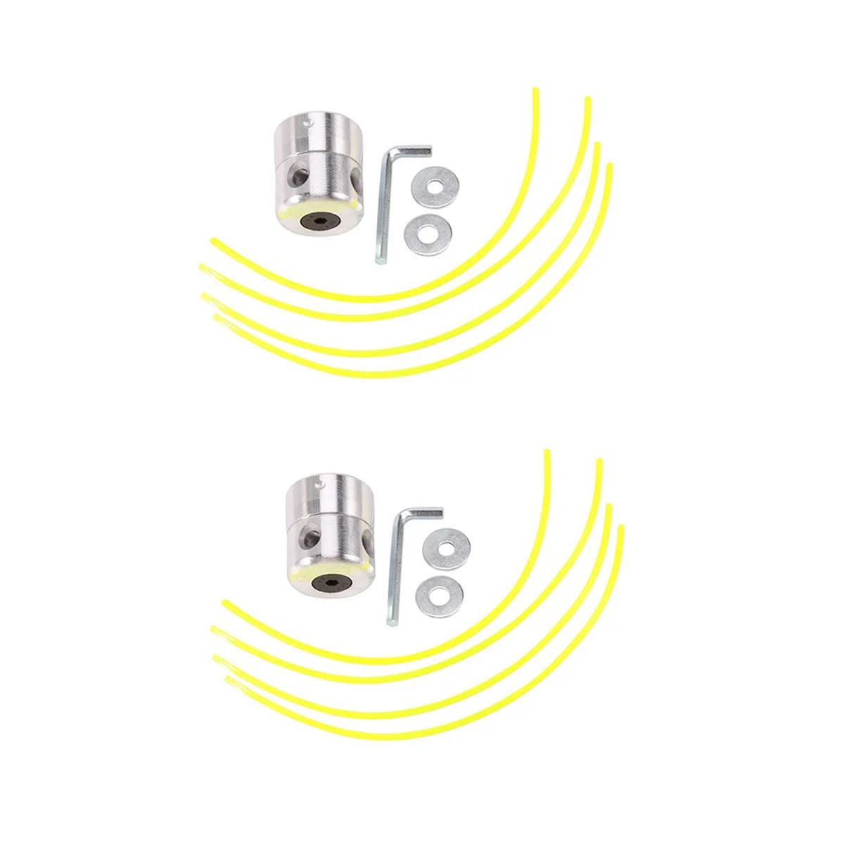 

2Pcs Aluminum Grass Trimmer Head with Lines Brush Head Lawn Mower Accessories Head for Strimmer Replacement