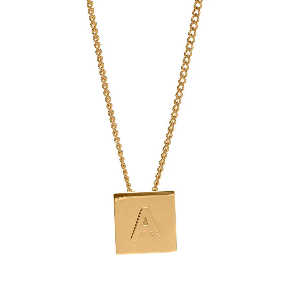 

Letter Necklace 26 A-Z Stainless Steel Gold Color Couple Charm Neck Pendants Necklace for Men Women Choker Jewelry Gifts