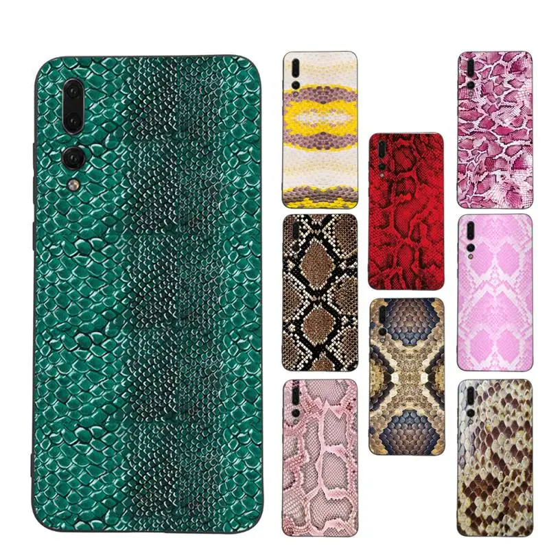 

Snake Skin Phone Case for Huawei P30 40 20 10 8 9 lite pro plus Psmart2019