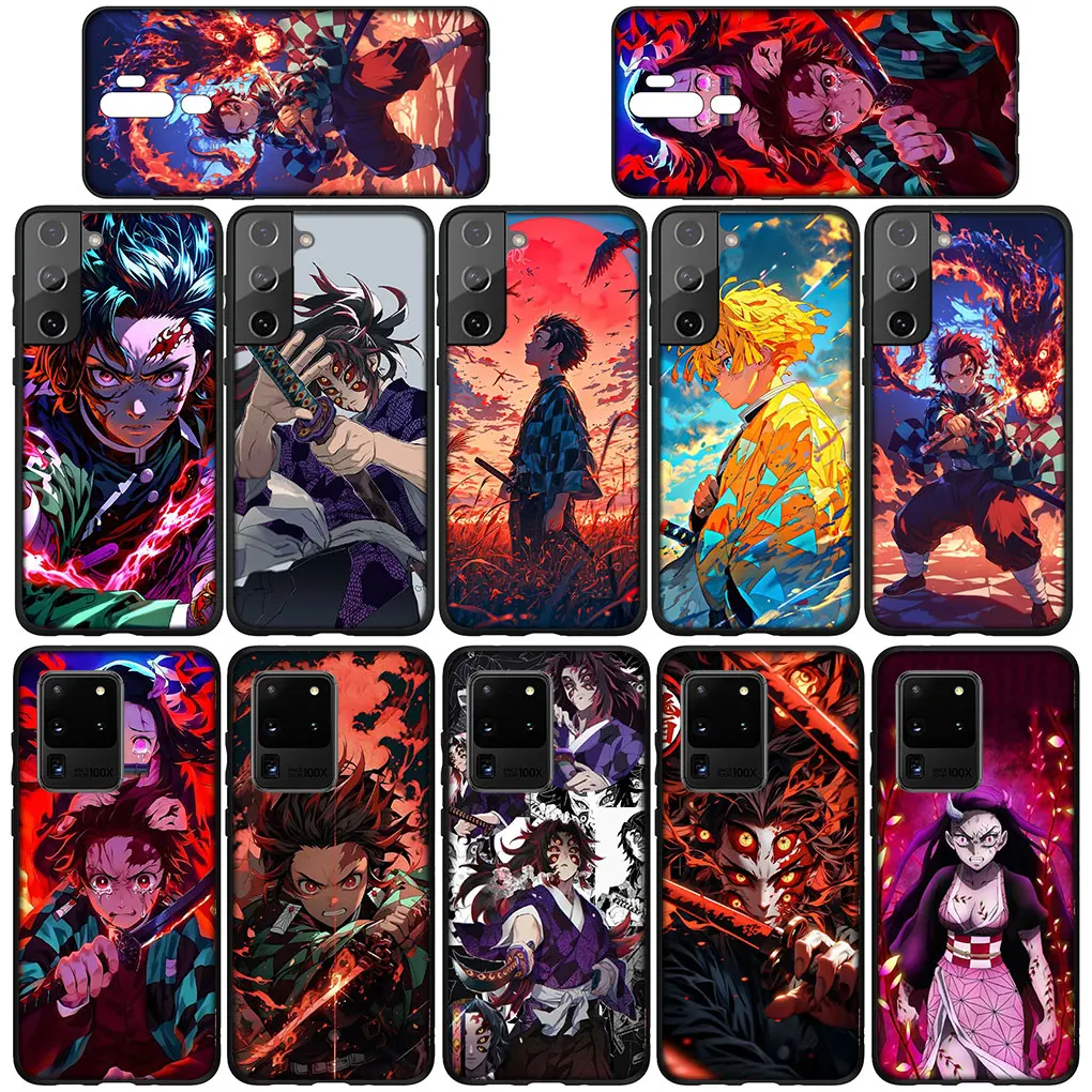 Kokushibo Nezuko Tanjirou убийца демонов чехол для OPPO A17 A15 A16 A12 A53 A54 A57 A78 A79 A58 A38 A98 A94 A92 A96 A74 A95 A77