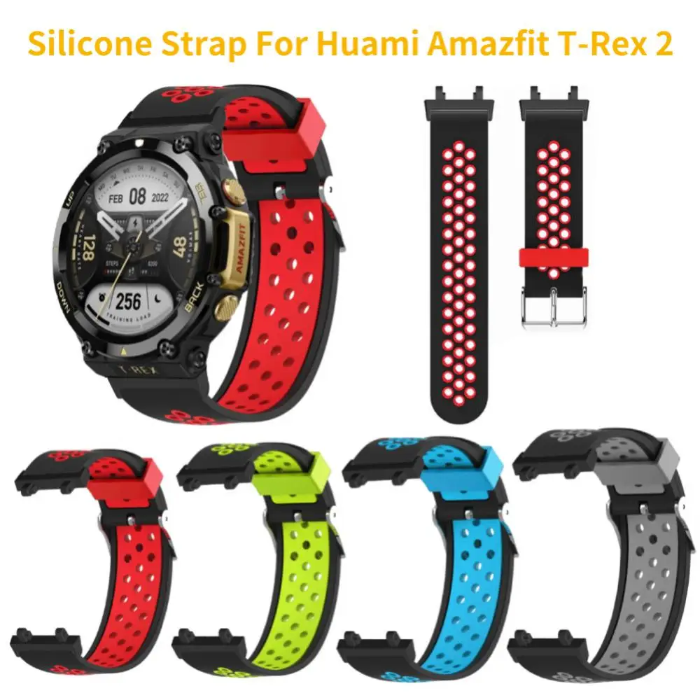 

Softness Breathable Bracelet Strap For Huami Amazfit T Rex 2 Replacement Watchband Watch Accessories Silicone Runnber Strap