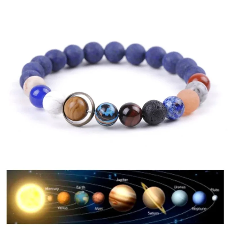

Starry Galaxy Female Bracelet Natural Volcanic Frosted Lapis Lazuli Blue Sand Wrist Fashion Sports Jewelry Guest Holiday Gift