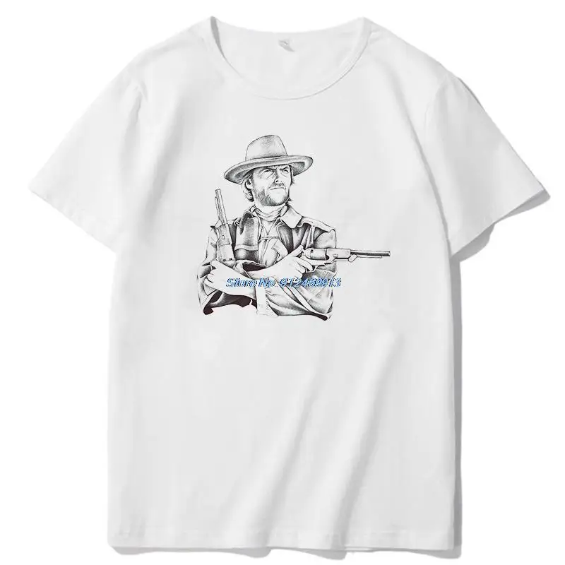 

Clint Eastwood The Outlaw Western Cowboy Movie graphic t shirts short sleeve t-shirts Harajuku Summer Men's clothing