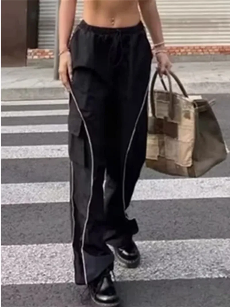 Осень/зима новинка 2024 повседневные брюки с высокой талией женские свободные