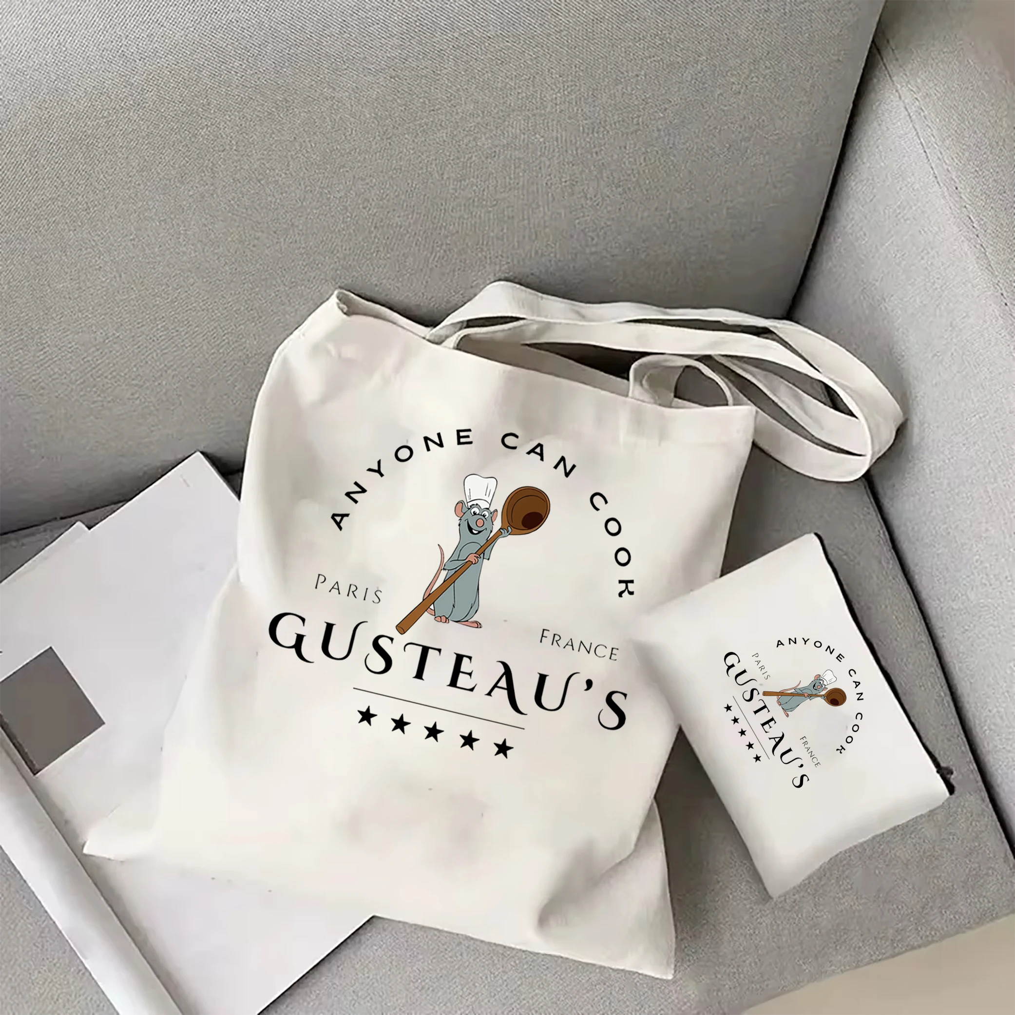 Холщовая Большая Сумка Disney Ratatouille Женская На Плечо Y2K Pixar Chef Remy