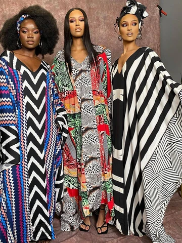 2023 Инди-фолк в полоску, длинный кафтан больших размеров, повседневное летнее платье макси с v-образным вырезом, женская одежда, пляжная одежда, купальный костюм, накидка A1055