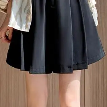 High Quality Shorts Women Wide Leg Casual Side Slit Baggy High Waist Solid All-Match Summer Design Trousers Aesthetic Fashion