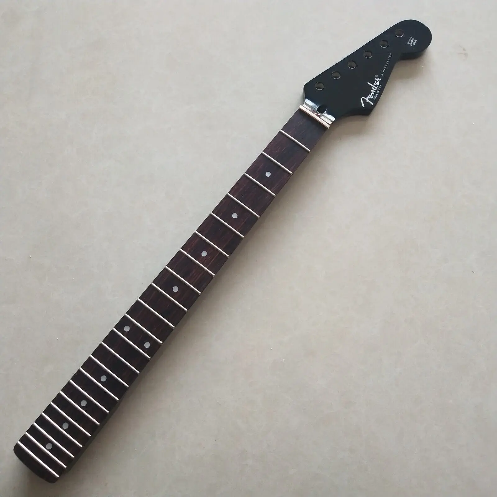 Black Gloss Guitar Neck Parts 22fret 25.5inch Rosewood Fretboard dot Replacement enlarge