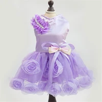 luxury princess pet dress puppy clothing dog dresses for small dogs cats pearl bowknot puppy princess dress chihuahua clothes