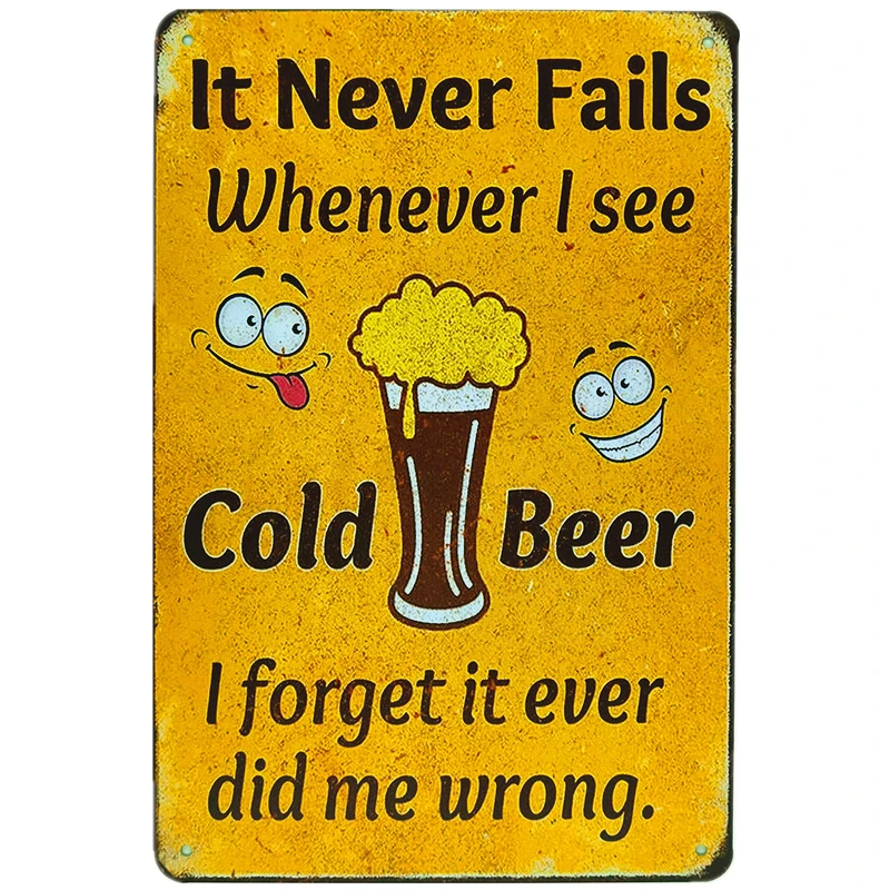 

Vintage Retro Ice Cold Beer Metal Tin signs For Bar Pub Art Poster Kitchen Restaurant Home metal wall decor home decor