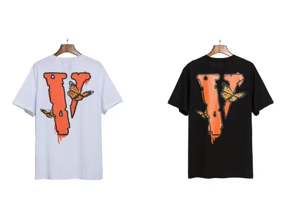 Повседневная модная футболка VLONE для мужчин и женщин, в стиле High Street, в стиле хип-хоп, хлопковая Футболка с круглым вырезом и принтом, подарок ...
