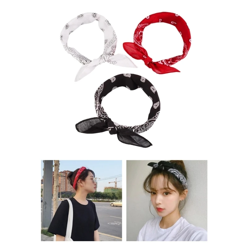 

L93F 3x Exquisite Hip Hop Hair Scarf Turban Men Rapper Head Wrap Hair Accessories