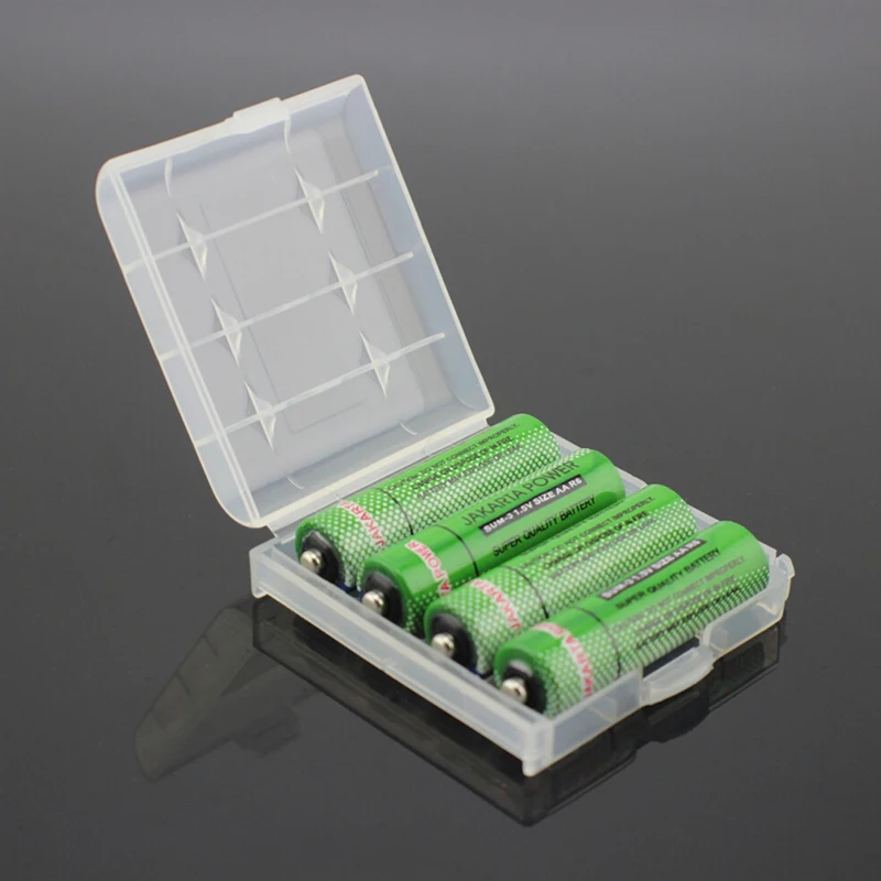 Colorful Plastic Battery Holder Case 4 AA AAA Hard Plastic Storage Box Cover for 14500 10440 Battery Organizer Container 5 Color