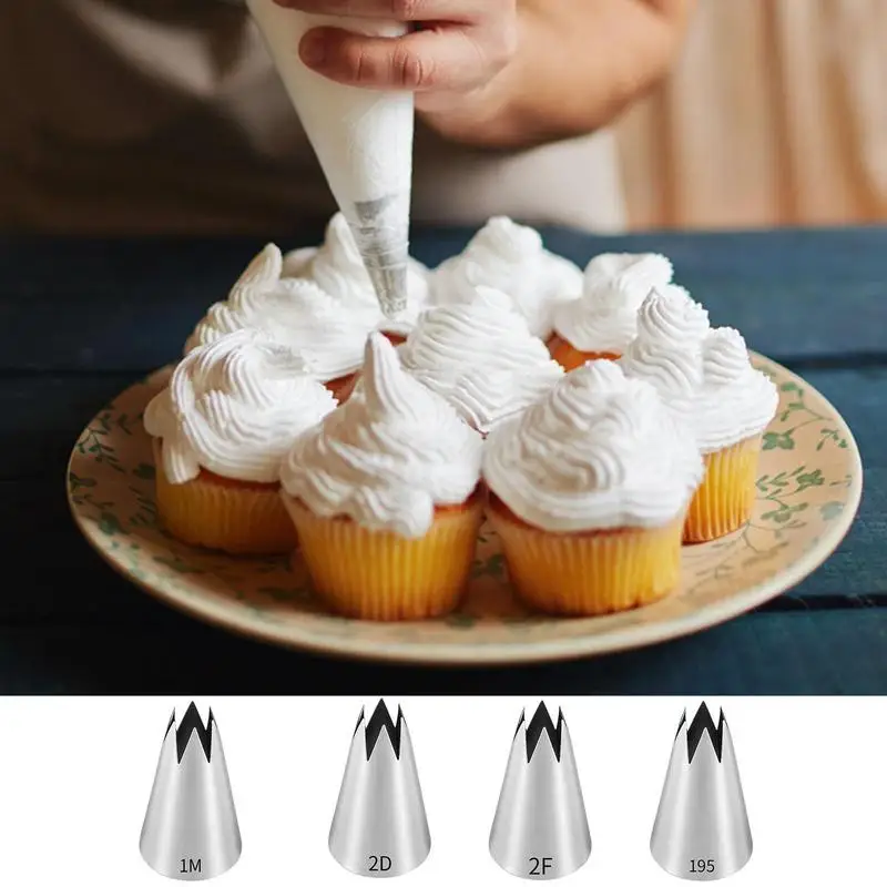 

DIY Cake Cream Tips Nozzles Cake Baking Decoration Tools Stainless Steel Piping Icing Nozzle Cupcake Head Dessert Decorators