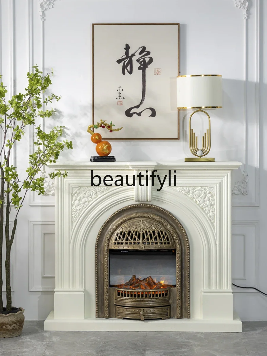 Французский ретро имитация цельного дерева камин поддельный пожарный