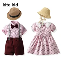 Vintage Girls and Boys Matching Clothes Brother Sister  Outfit Children Birthday Wedding Holiday Photo Shoot 