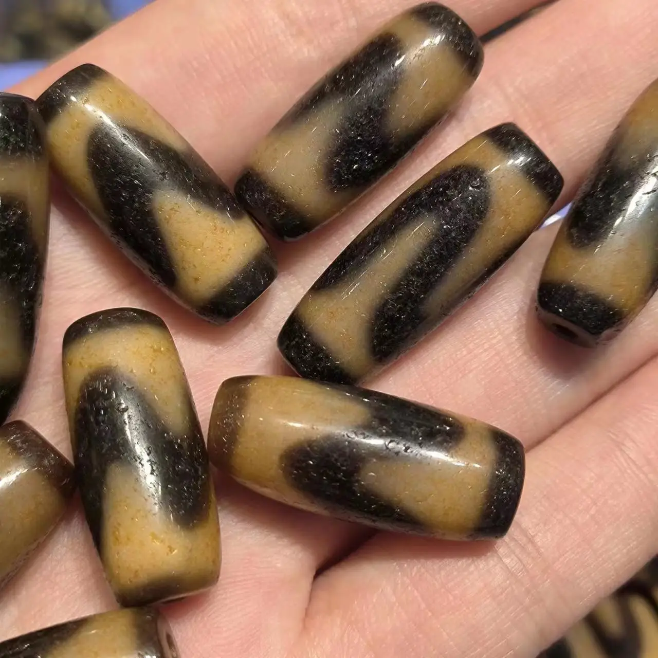1pcs/lot natural tiger tooth old agate dzi tooth yellow weathered pattern diy bracelet necklace precious accessories gem jewelry