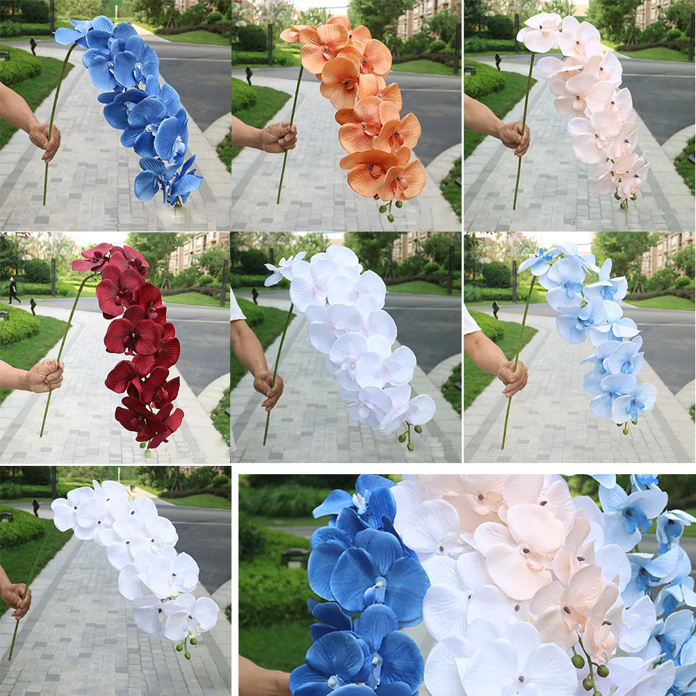 

1 Branch Artificial Fake Silk Flower 10 Heads DIY Phalaenopsis Butterfly Orchid For Home Wedding Christmas Party Decoration