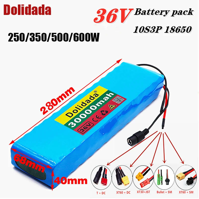 

10S3P 36V 30Ah Battery ebike battery pack 18650 Li-Ion Batteries 350W 500W For High Power electric scooter Motorcycle Scooter