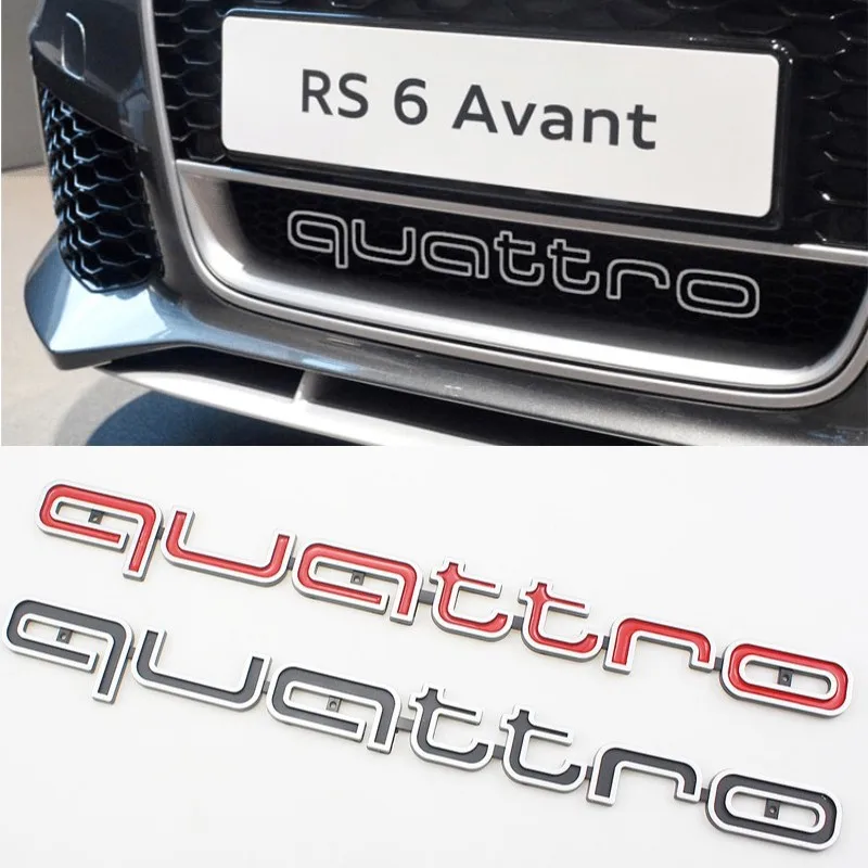 

1set 3D for Audi Quattor Badge A3 A4 A5 A6 A7 A8 Q3 Q5 Q7 S3 S4 S5 S6 RS3 RS4 ABS Car Sticker Auto Grille Emblem Quattro Decals