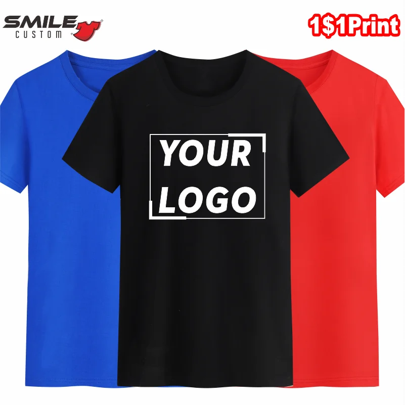 

100% Cotton T-Shirt Custom Logo Casual Men's And Women's Shirt Design Personality Print Short Sleeve Tees Embroidery Brand S-5XL