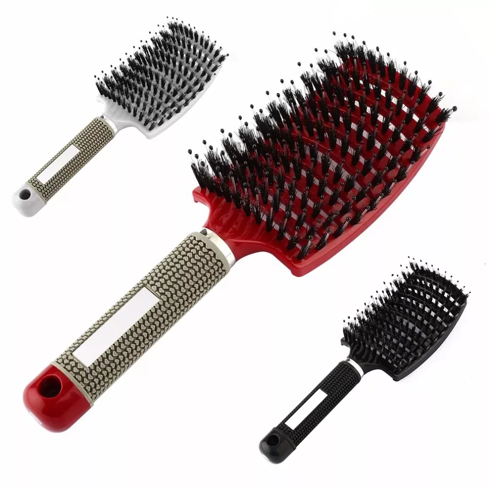 

Women Men Hair Scalp Massage Comb Bristle & Nylon Hairbrush Wet Curly Detangle Hair Brush for Salon Hairdressing Styling Too
