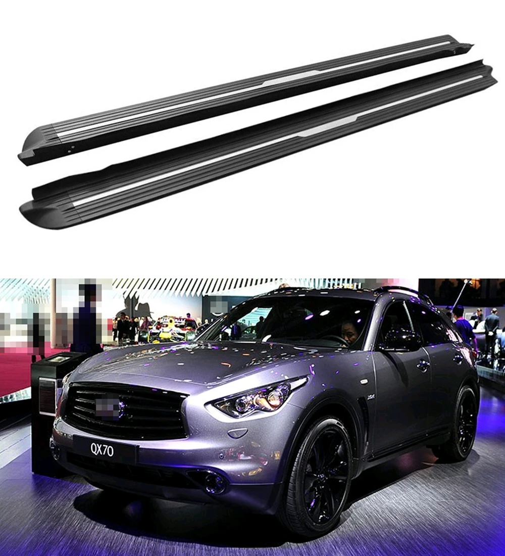 

Fixed Running Boards Side Steps Pedals Nerf Protector Bar Fits for Infiniti QX70 2011-2022
