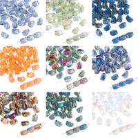 10pcslot aurora multicolor irregularity crystal bead for bracelet jewelry making diy accessories loose spacer smooth glass bead