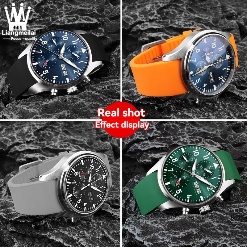 Ремешок силиконовый для наручных часов IWC Pilot Series IW377714 IW388103 Little Prince 20 мм 21 22