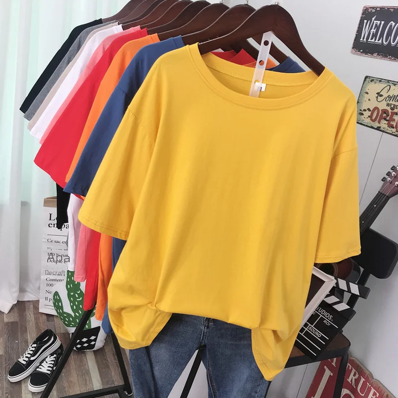 Женская футболка с коротким рукавом зеленая свободная из чистого хлопка Экстра