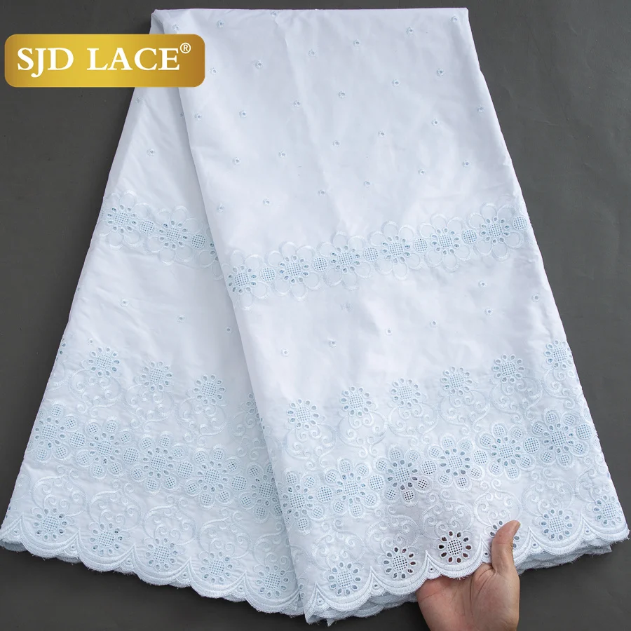 SJD LACE нигерийская австрийская хлопковая кружевная ткань 5 ярдов мужская 2024