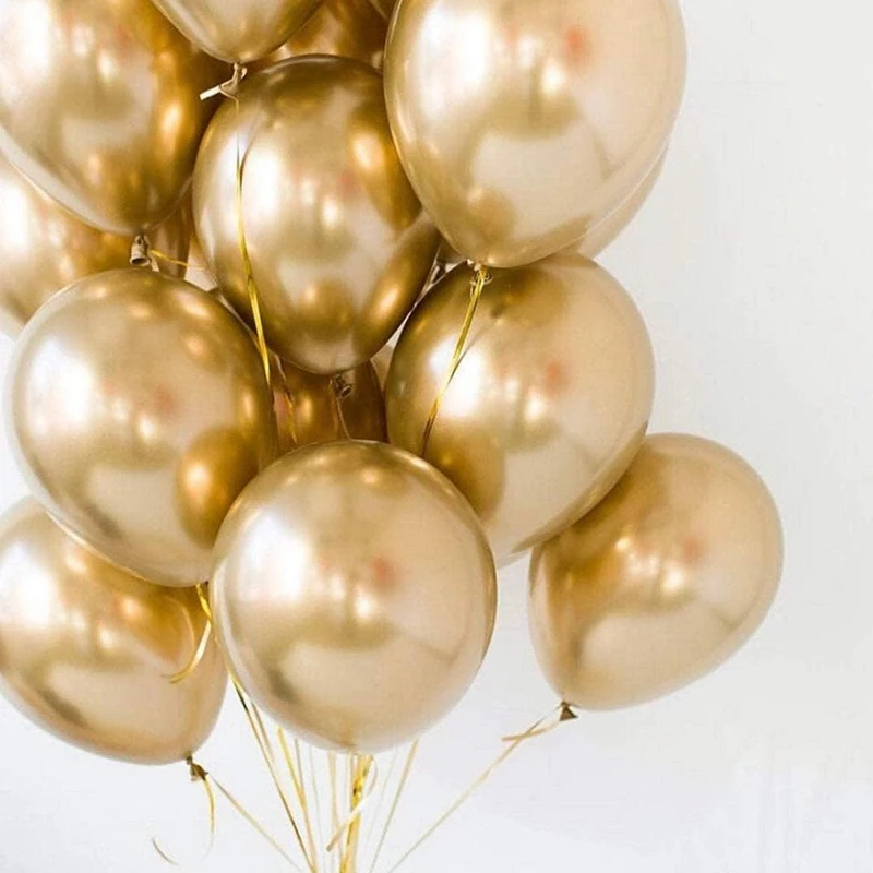 Латексные воздушные шары с металлическим хромом 12 дюймов в упаковке 100 шт. | Дом и
