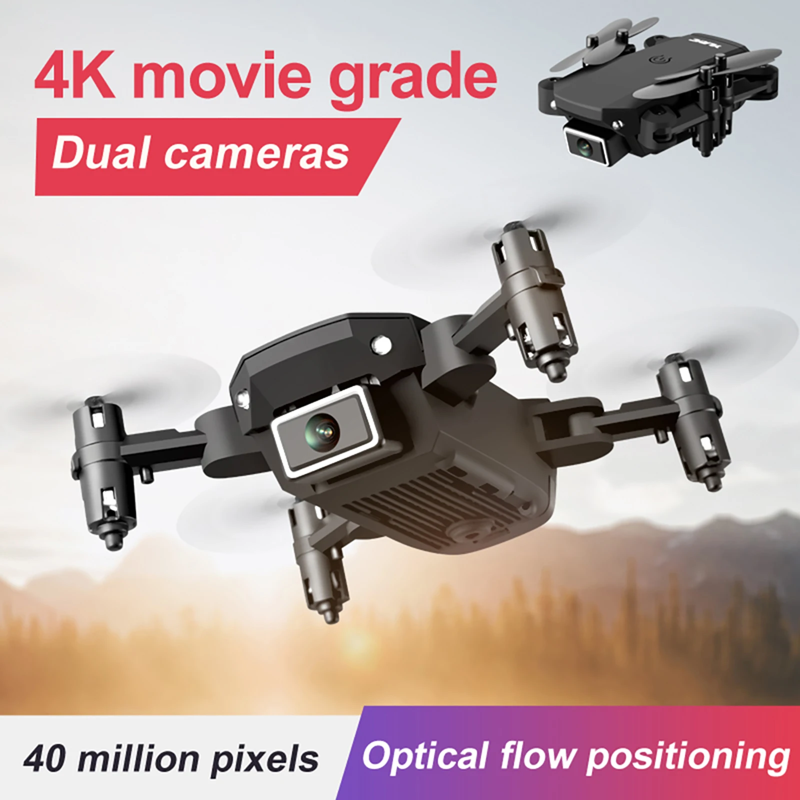 

YLR/C S66 WiFi FPV Mini RC Drone W/ 4K HD Camera Altitude Hold 2.4GHz RC Aircraft 4CH Aerial Photography Foldable Quadcopter Toy