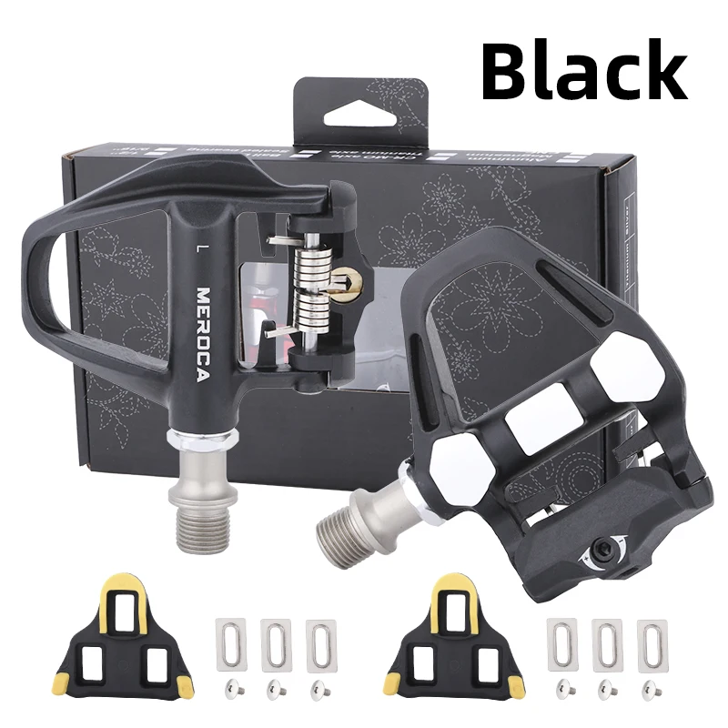 

MEROCA Bicycle Pedal Clip Road Bike Lock Treadle With Cleat Ultra-light Aluminum Alloy SPD-SL Highway Cycling Self-locking