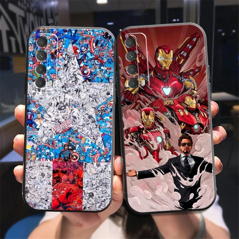 

Popular Marvel Phone Case For Huawei Y7S Y9A Y6 2019 Y7P 2020 Y8S Y7 2019 Y9 2019 Soft Back Funda Black Silicone Cover