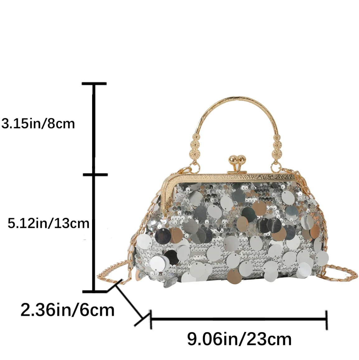 Серебряный клатч с блестками вечерняя сумка для женщин роскошная металлической