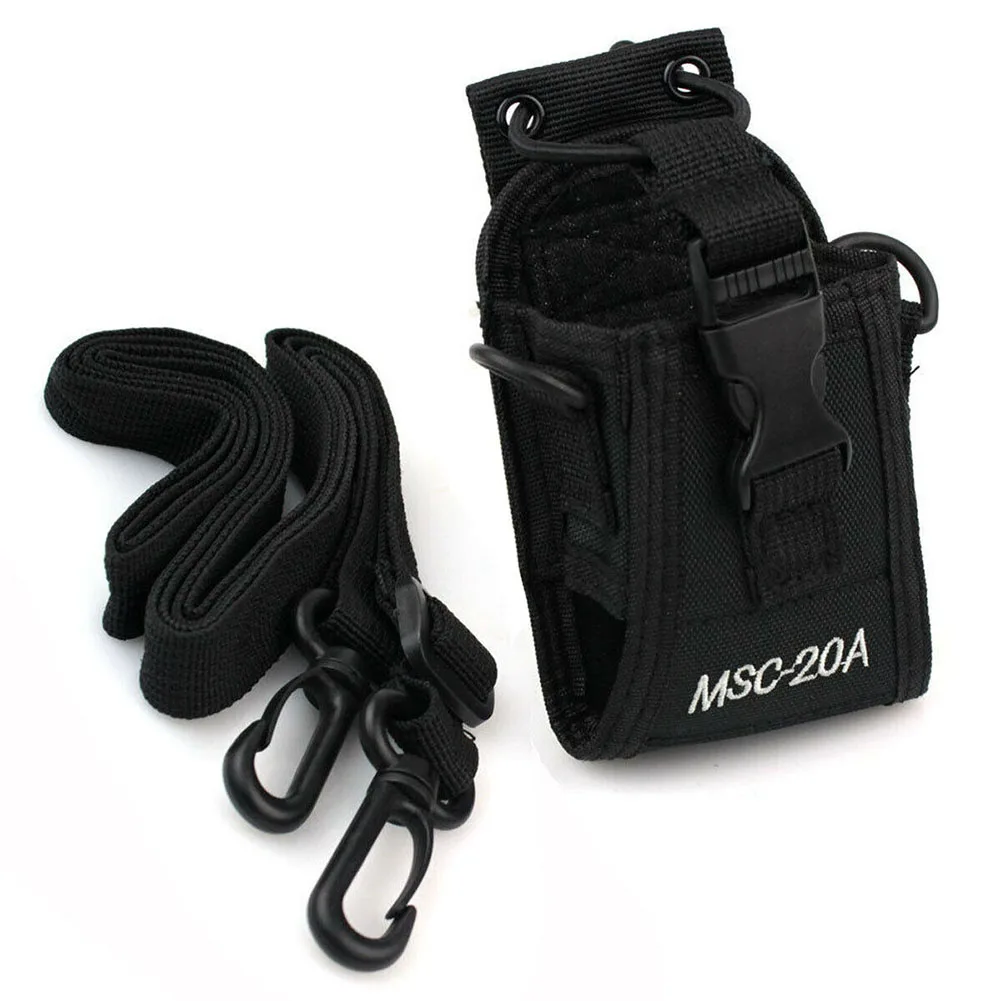 

MCS20A Universal Pouch Nylon Holster Elastic Band Solid Walkie Talkie Two Way Hands Free Shoulder Hanging Radio Case Holder