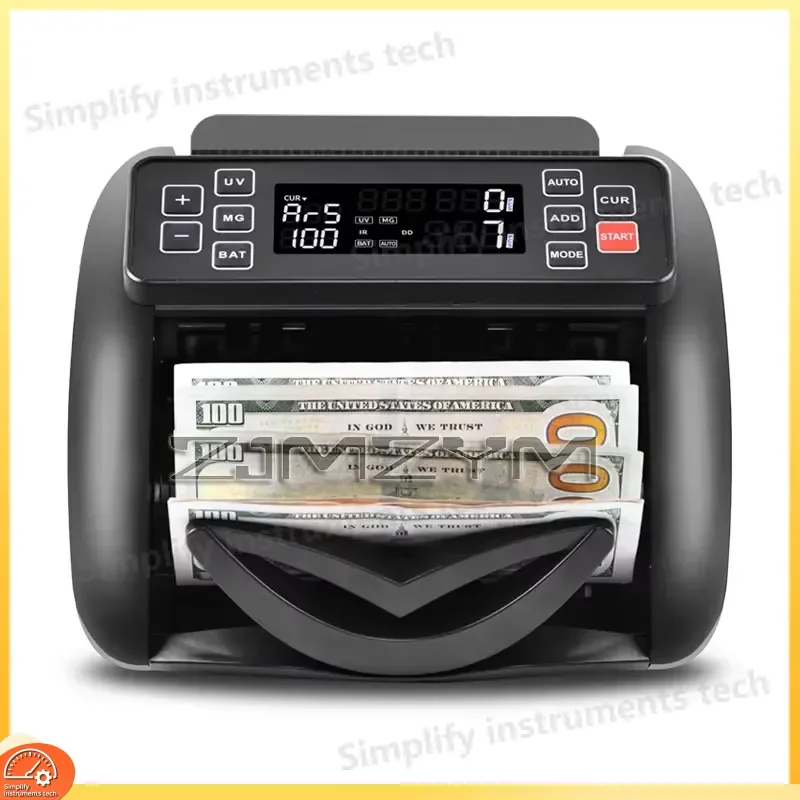 Фото Многовалютный счетчик банкнот и монет для USD, EUR, GBP, JPY, CAD, AUD, CHF, CNY с функцией определения подлинности по УФ, МГ и ИК-излучению для бизнеса и офиса №2