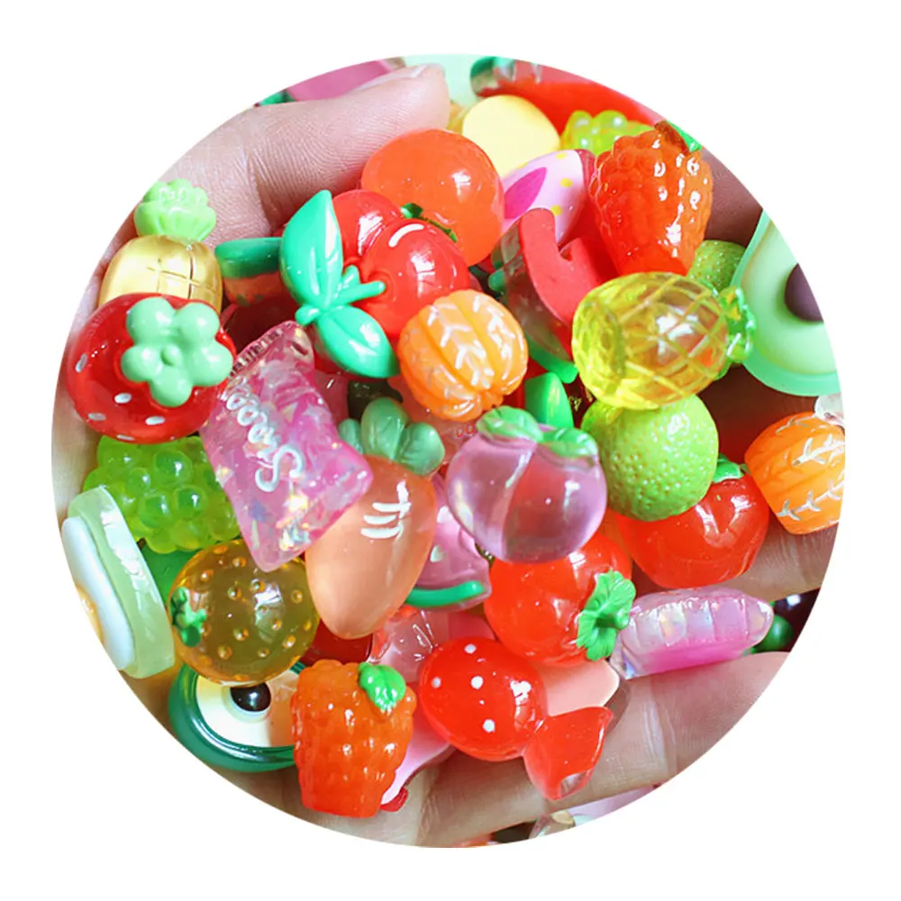

Mix Resin Fruits Lucky Bag DIY Craft Scrapbook Cabochons For Bows Food Slime Charms Toys Materials