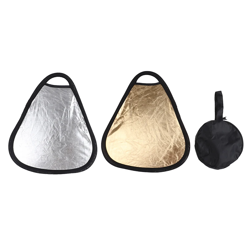 

2In1 30Cm Gold/Silver Portable Folding Handheld Photograph Reflector With Bag Easy To Carry & Hold For Use.