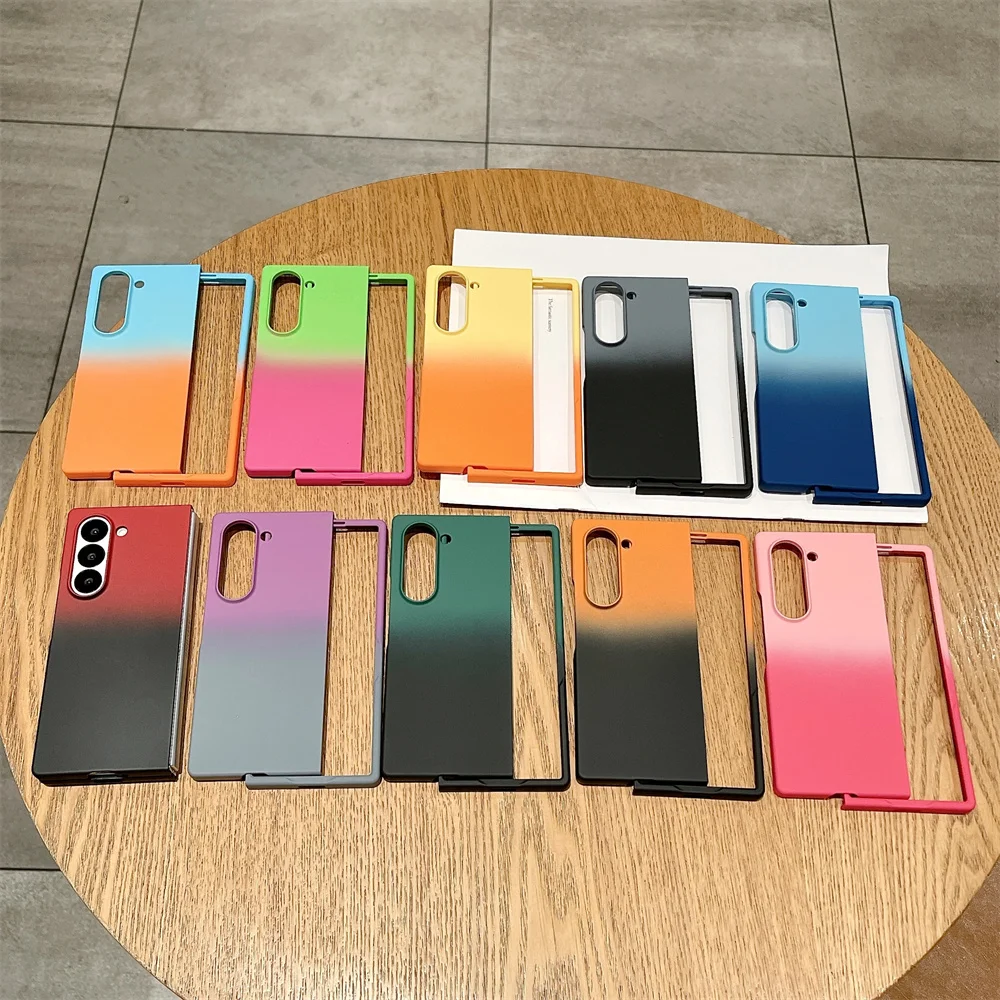 Чехол для телефона Z Fold 6 5 двухцветный градиентный матовый чехол Samsung Galaxy fold 4